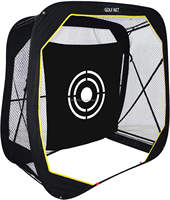 Filet de golf pliable et portable avec logo personnalisé pour la pratique en garage, dans la cour ou à l'intérieur, filet de golf noir