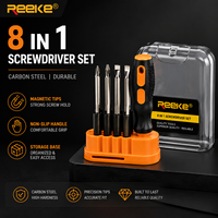 Kit de 10 embouts de tournevis hexagonaux REEKE de 50 mm avec poignée en plastique finition chrome de précision, embouts multi-usages pour bricolage, OEM, électronique, ordinateur portable