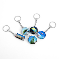 Porte-clés en cristal Hotsale porte-clés en verre photo personnalisés avec boîte-cadeau