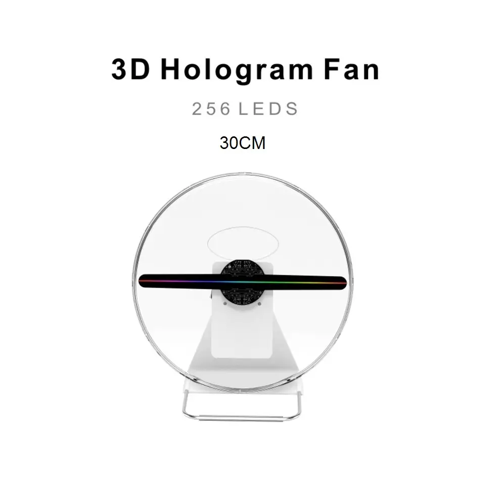 Isi Ulang Desktop Berputar 3D Hologram LED Fan 30 Cm 3D Mesin Iklan