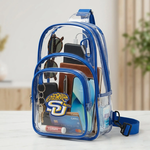 Anpassbare HBCU Southern University Jaguars Transparente Stadion-Tragetasche mit Verstellbarem Schulterriemen HBCU Spieltag-Tasche - Product Image 1