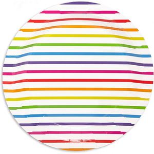 Platos de Papel Modernos de 9 Pulgadas con Rayas de Arcoíris, Venta Directa de Fábrica, Vajilla y Decoración para Fiestas - Product Image 1