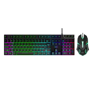 Mechanisches Gefühl RGB Computer kabel gebundene Tastatur maus Combo Russisch/Französisch/Koreanisch/Spanisch/Portugiesisch Kabel gebundene Tastatur und Maus-Set