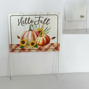 Piquet de jardin rectangulaire en fer thermolaqué imperméable, thème automne, avec inscription en langue allemande 'Lieblingsplatz', décoratif pour la cour - Product Image 3