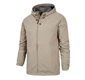 Veste coupe-vent réfléchissante en polyester pour homme, coupe-vent vintage rétro imperméable pour la plage, coupe-vent blanc marine J0134 - Product Image 1