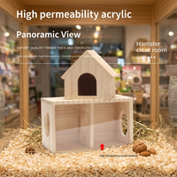 Nid pour hamster en bois massif, maison transparente, cachette, petit jouet, habitat pour hamster doré, plateforme, accessoires, échelle d'escalade, cage