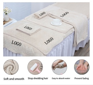 Juego de <span class=keywords><strong>toallas</strong></span> de microfibra de 5 piezas personalizadas de alta <span class=keywords><strong>calidad</strong></span> para salón de belleza cama de masaje Toalla de spa - Product Image 2