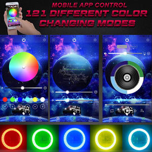 Faros delanteros LED RGB de 9 pulgadas controlados por dientes Bl-ue, haz alto/bajo DRL y función 121 RGB faros delanteros impermeables - Product Image 2