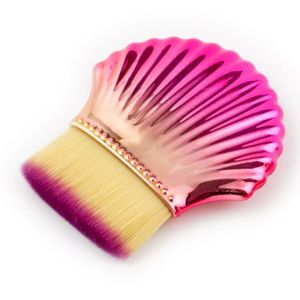 Pinceau de maquillage plat et oblique multicolore, poils en nylon, manche en plastique, applicateur de maquillage pour le visage - Product Image 5
