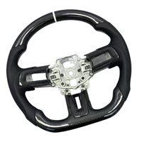 Volant sport en cuir et fibre de carbone GT Shelby compatible avec Ford Mustang 2015 2016 2017 2018 2019 2020 2021 2022
