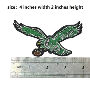 Philadelphia Chenille Green White Iron Eagle Patches Embroidered Cotton Twill Iron-On for American Football Team Sweatshirt - Product Image 5