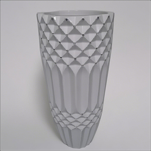 Pot de fleurs de luxe en velours, finition douce au toucher, vase pour la décoration de chambre, élégant pot de table avec bord doré - Product Image 4