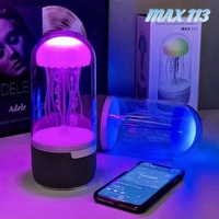 MAX113 Cadeaux personnalisables, veilleuse LED, haut-parleur sans fil en forme de méduse avec carte TF, lampe LED portable colorée RGB