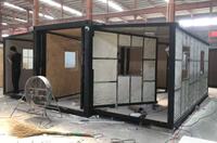 Maison conteneur pliable en acier extensible de 40 pieds, 3 chambres, préfabriquée avec panneaux sandwich