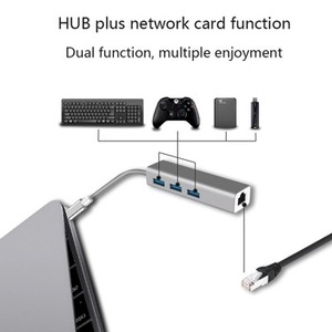 Nuevo <span class=keywords><strong>Hub</strong></span> <span class=keywords><strong>USB</strong></span> <span class=keywords><strong>C</strong></span> 4 en 1 de Aluminio con Gigabit Ethernet y 3 Puertos <span class=keywords><strong>USB</strong></span> para MacBook Pro/XPS, Estación de Acoplamiento Portátil - Product Image 5