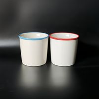 Tasse en céramique de style gobelet en papier émaillé, résistante aux hautes températures, compatible micro-ondes, au design moderne et minimaliste pour la maison