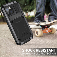 Housse de téléphone métallique en alliage d'aluminium Housse de téléphone métallique antichoc pour Apple iPhone 15 Plus Pro Max Coque métallique blindée