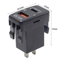 Chargeur de voiture USB-C 65W à charge rapide QC 3.0 PD avec entrée 12-24V pour voitures Toyota anciennes