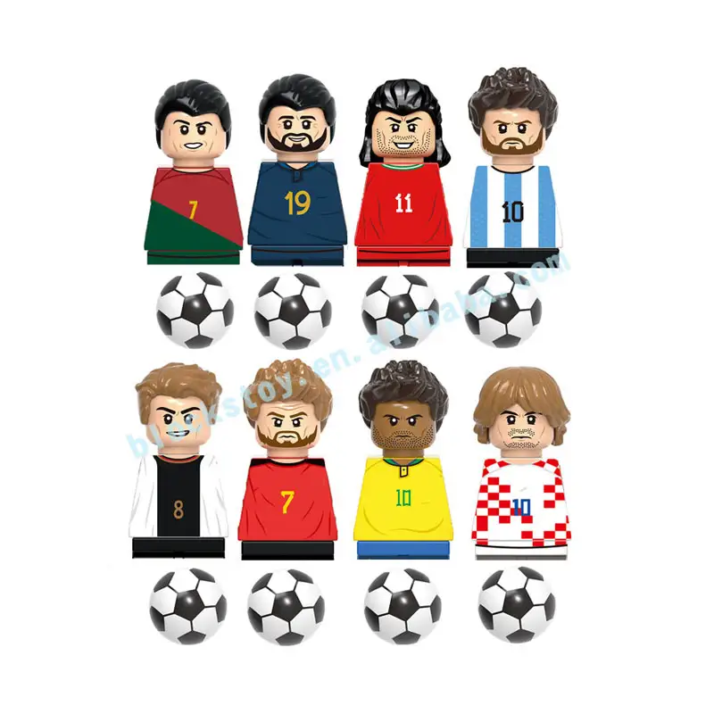 G0103新しい有名なサッカー選手映画スターロナルドベンゼマベールメッシクルース組み立てビルディングブロックフィギュアコレクトおもちゃ