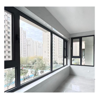 Ventana Abatible Moderna para Balcón, Formato Grande, Revestimiento PVDF de Grado Marino, Vista Panorámica, Aluminio, Acero Inoxidable, para Dormitorio o Exterior