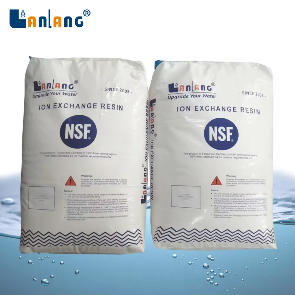 Lanlang su arıtma yumuşatma katyon reçine gıda sınıfı NSF sertifikası iyon değişim reçine Amberlite iyon değişim reçine
