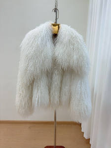 도매 신상 겨울 자켓 그린 리얼 몽골리안 양털 코트 여성용 리얼 퍼 숏 코트 - Product Image 6