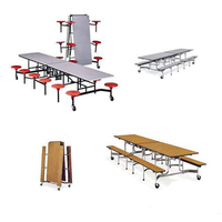 Table et chaises de salle à manger de cafétéria moderne, mobilier scolaire, design simple, tables et chaises de cantine pliantes