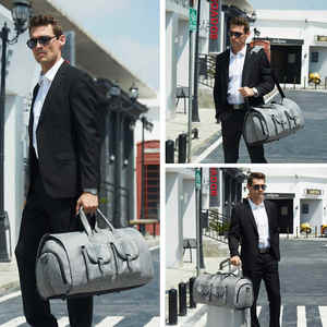 กระเป๋าดัฟเฟิลกระเป๋าสำหรับผู้ชายกระเป๋าใส่เสื้อผ้ามีซิปที่ทันสมัยสำหรับการเดินทางเพื่อธุรกิจวีคเอนเดอร์พร้อมรองเท้า - Product Image 2