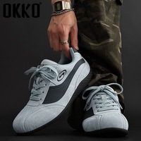 Baskets tendance décontractées populaires en cuir et caoutchouc à lacets, légères, basses, pour la randonnée et la marche, style couple homme femme