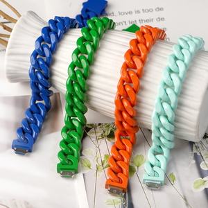 Pulseras Cubanas Esmaltadas en Azul/Verde/Rojo, Acero Inoxidable para Hombre, Accesorios de Joyería Únicos, Gran Venta 2024 - Product Image 2