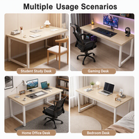 Escritorio de Computadora Resistente con Superficie de Madera de 25 mm de Grosor, Estructura de Acero de 50x50 mm, Mesa para Juegos, Oficina en Casa o Estudio, Fácil de Ensamblar, Multiusos