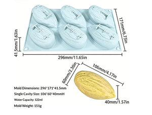 Molde de Silicona para Pastel de Pistacho y Nuez Pecana, Molde para Café, Almendras y Chocolate, Apto para Horno y Lavavajillas, 3D Personalizable - Product Image 6