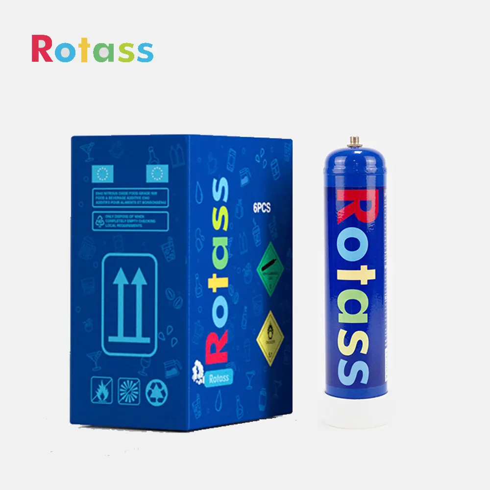 Rotass Blauwe Kleur 0.95l 100% Recyclebaar Carbon Staal 0.95 Liter Gas Cilinder 580G Zweep Crème Laders Met Gratis Mondstuk