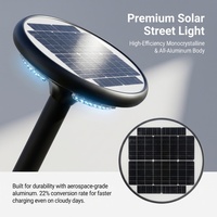 Lampadaire solaire UFO en aluminium IP65 pour extérieur, 30W 50W, rond, pour quartiers résidentiels, rues, parcs et sites touristiques
