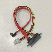 Kabel Data dan Daya Komputer SATA 7+15P 22-Pin SH 2.0 4-Pin Sudut Kanan 90 Derajat, Kecepatan Tinggi, Selubung PVC