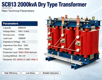 Transformateur de distribution triphasé sec SCB13 2000 kVA 10 kV 0,4 kV
