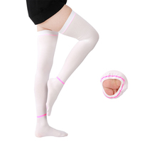 Chaussettes de compression unisexe 15-20 mmHg, colorées, hauteur cuisse, bas TED, longueur genou, en nylon sans latex, avec logo personnalisé