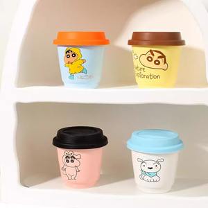 Crayon Shin Chan <b>Ceramic</b> <b>Mug</b> With Lid And Handle Cartoon Design Travel Coffee Cup For Office Use Spring 2025 - Product Image 1