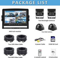 Kit de moniteur de caméra de recul IPS AHD de 7 pouces pour camions 1080P enregistrement en boucle étanche Quad Split moniteur CCD vue nocturne inversée