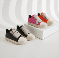 P5195-rubber sepatu bot wanita, SNEAKER KULIT datar atasan rendah
