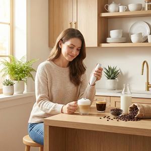 <span class=keywords><strong>Mousseur</strong></span> à <span class=keywords><strong>lait</strong></span> électrique portable Culi Premium <span class=keywords><strong>en</strong></span> acier inoxydable avec 5 fouets interchangeables, alimenté par piles, pour café et thé - Product Image 6