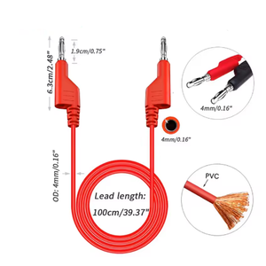 Kép Stackable chuối cắm vạn năng kiểm tra dẫn, 1M cáp, 1000V, 15A, 4mm, p1036, - Product Image 4