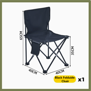 Outdoor Folding Chair Set With <b>Table</b> Portable Camping Picnic <b>Garden</b> Furniture Black <b>Foldable</b> Lightweight Rectangular Design - Product Image 2
