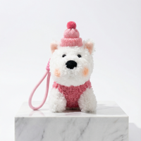 Porte-clés en peluche mignon et moelleux en forme de chien Westie - Accessoire quotidien esthétique, cadeau mignon pour ses amies