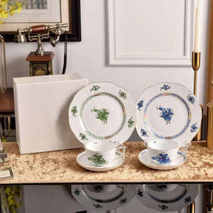 Factory Wholesale Classic Eco-Friendly Portable Afternoon <b>Tea</b> <b>Set</b> Bone China Coffee Cup and Saucer with Gift Box - Product Image 1