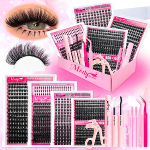Vente en Gros DIY Cils Manga en Épi Faux Cils en Touffes Effet Aéré avec Cils Inférieurs Fluffy Fox Eye Kit d'Extensions de Cils en Touffes Mixtes - Product Image 2