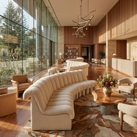 Canapé modulaire incurvé moderne - Ensemble sectionnel en forme de S pour hall d'hôtel, salon et espace public