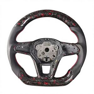 Volante Deportivo Forjado de Fibra de Carbono con Base Plana y Cuero para Volkswagen Tiguan, Passat B6, CC, <span class=keywords><strong>Beetle</strong></span>, Scirocco, Jetta, Caddy - Product Image 3