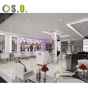 OEM Special Design Hair Salon Decor Barbershop Mirror With Lights Furniture For Beauty Salon