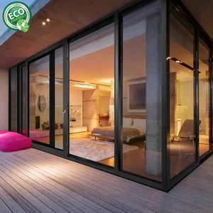 Puerta Corredera Panorámica de Aluminio para Exteriores, de Alta Resistencia y Diseño Delgado, con Doble Acristalamiento, para Patio de Villa - Product Image 1